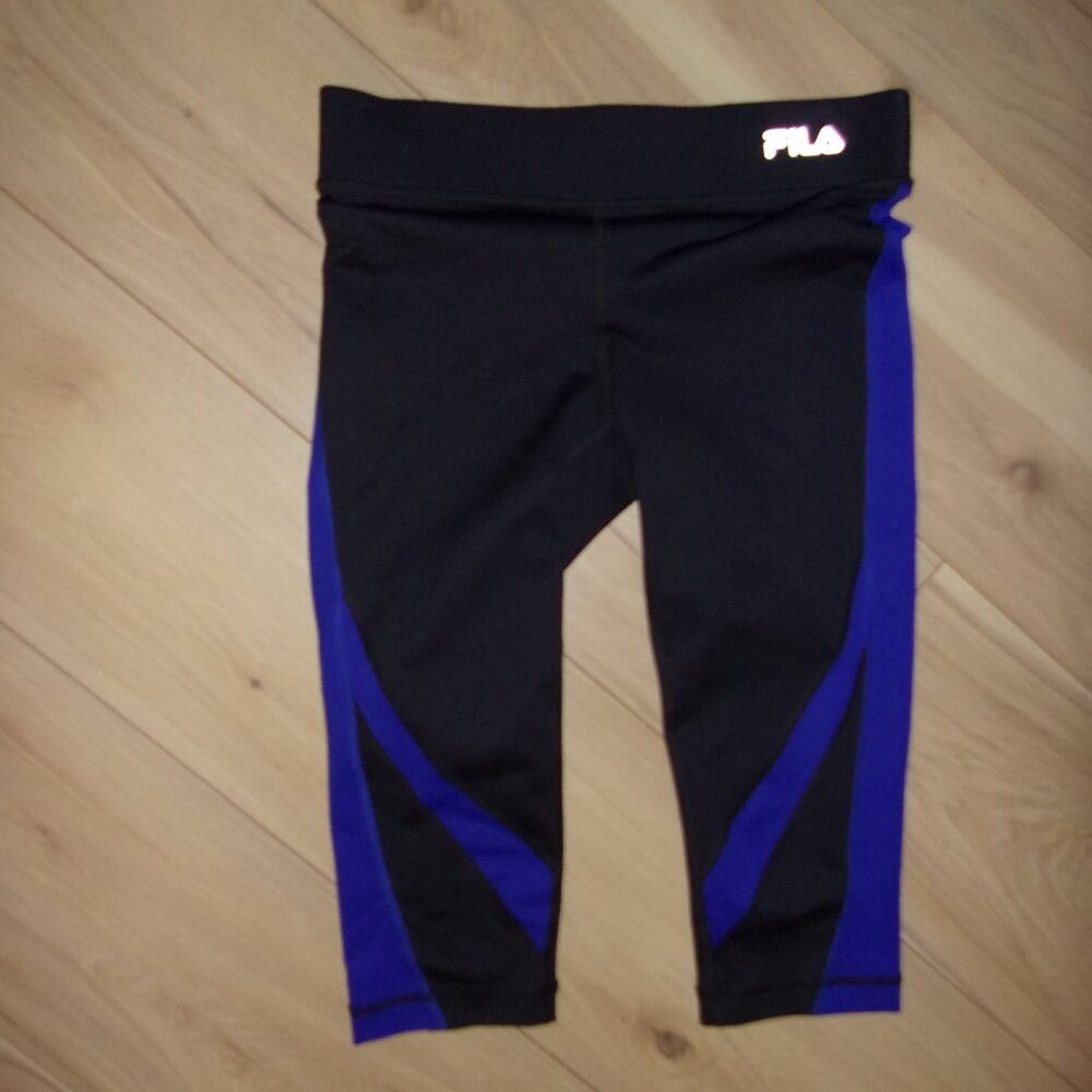 Fila size extra small womens work out pants black gym athletic blue
